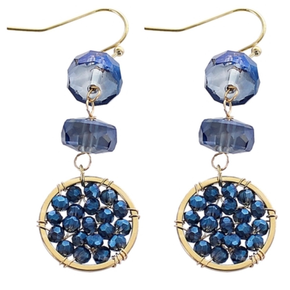 NEW Panacea Navy Crystal Drop Earrings